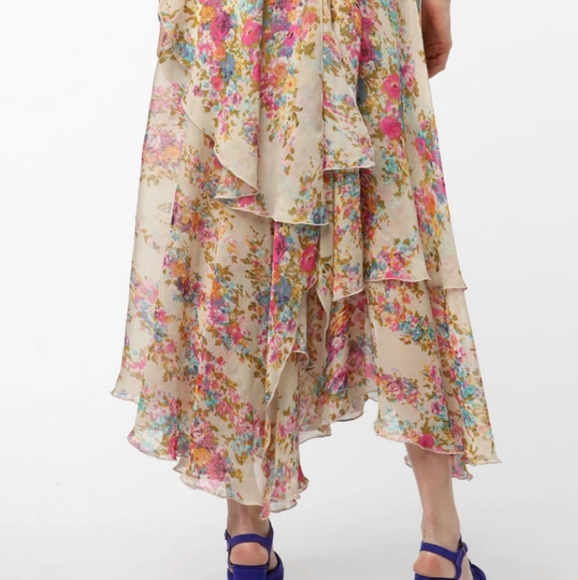 UNIF Flounce Chiffon high low dress (sz SMALL) - Picture 6 of 9